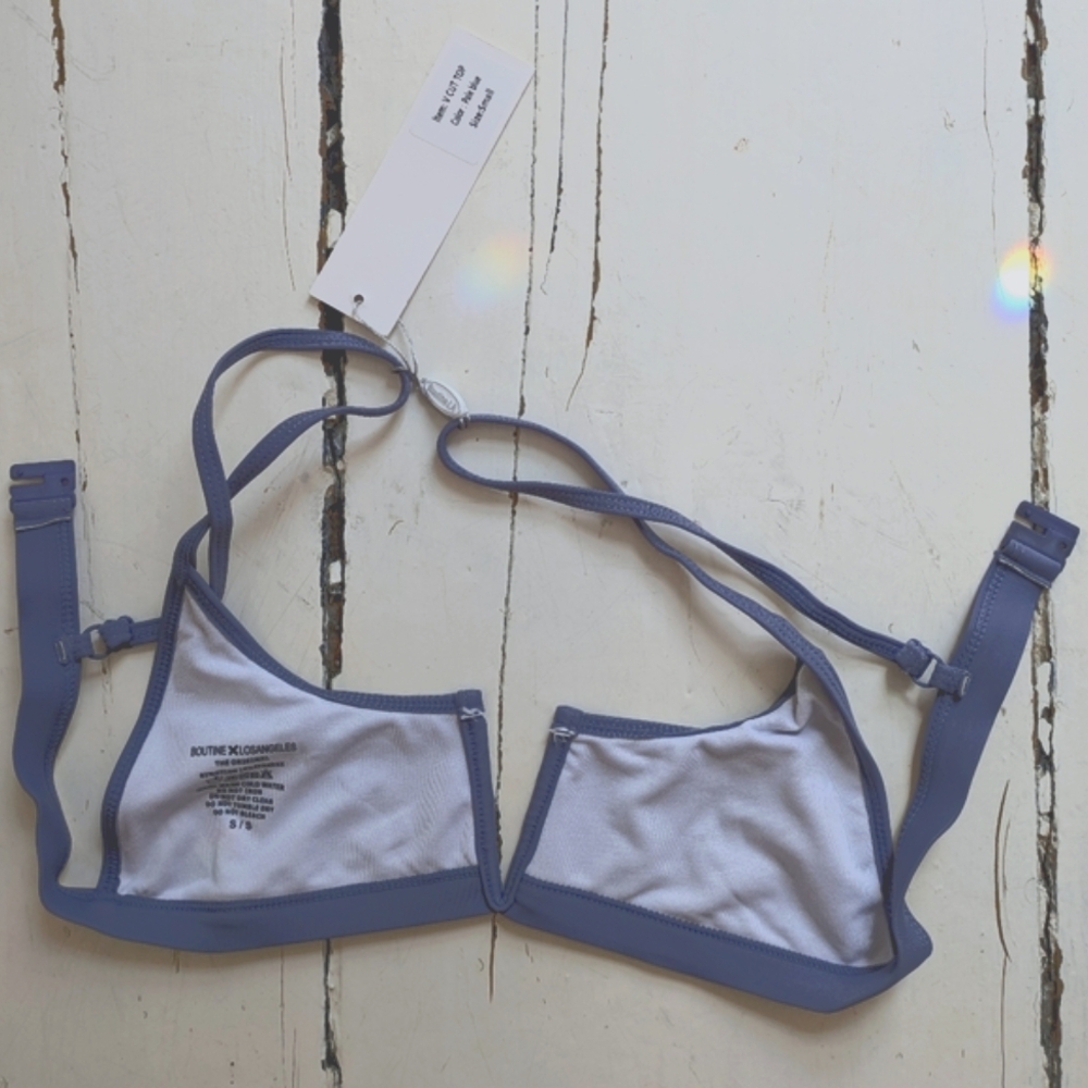 Boutine LA Pale Blue Bikini V Cut Top S Pale Blue - Picture 6 of 6